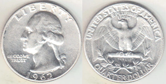 1962 USA silver Quarter Dollar A002944